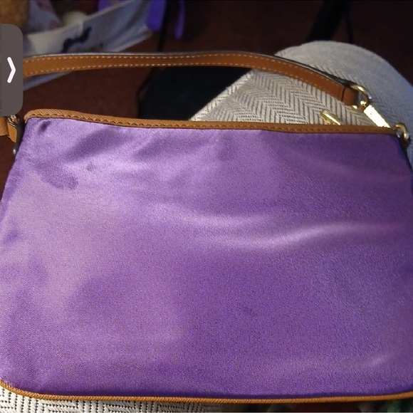 Michael Kors Purple/Chestnut Lining Crossbody Bag with few Zippers! 💜🙋‍♀️ - Picture 2 of 3